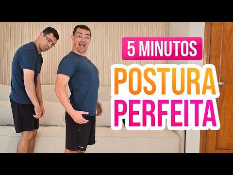 🔴 TREINO EM CASA para LEVANTAR o PEITO e MELHORAR a POSTURA | 5 minutos | Iniciantes
